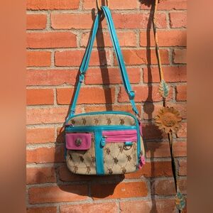 U.S Polo Assn. Crossbody Bag, Tan With Blue And Pink Accents✨